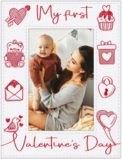 My First Valentine's Day Picture Frame for Baby 4"x6" Nursery Decor Gift