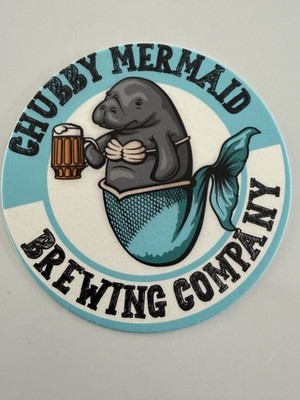 BONITA SPRINGS CHUBBY MERMAID BREWING CO BEER COASTER MINT UNIQUE FLORIDA!!!!!