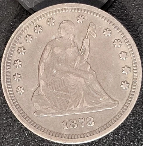 1878 P Philadelphia Mint Liberty Seated Quarter Very Nice VF/XF Condition