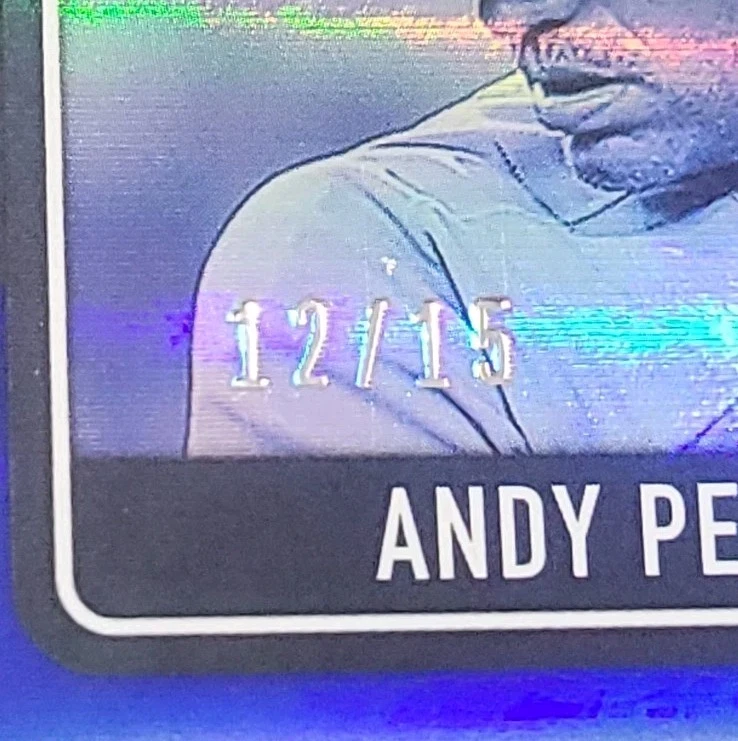 2022 Panini Absolute ANDY PETTITTE ICONIC INK AUTO BLUE SPECTRUM SSP /15 - Image 2 of 3