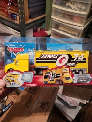 Disney Pixar Cars Sidewall Shine 74 Hauler Trailer Brand New