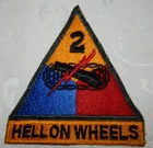 WW2 ERA 2nd ARMORED DIVISION HELL ON WHEELS PATCH US MILITARY BADGE WORLD WAR II