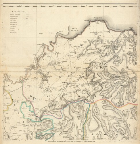 North York Moors & Teeside. Middlesbrough & Northallerton. T. Jefferys 1772 map