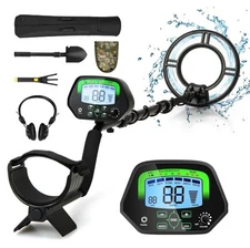 Goplus Metal Detector Adult Pro IP68 Waterproof 10" Gold Finder LCD Metal Kit