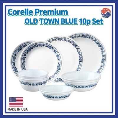 Corelle Premium OLD TOWN BLUE 10er Set Teller, Schüssel, Küche, USA,...