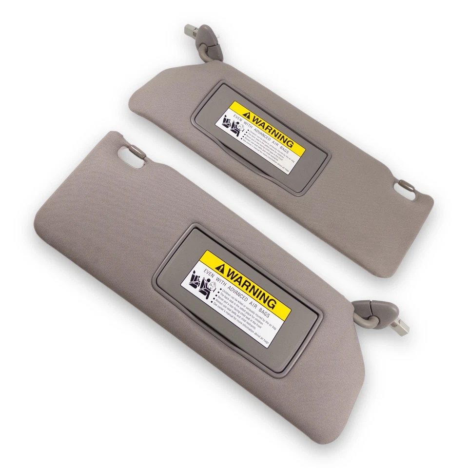 2006-2014 Honda Ridgeline Driver & Passenger Side Sun Visor Pair Set Gray Cloth - Image 2 of 4