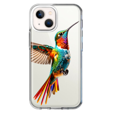 Mundaze Case for Apple iPhone 14/13 Colorful Rainbow Hummingbird