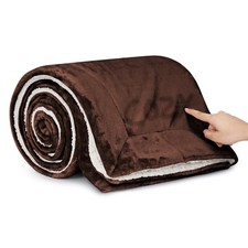 480 GSM Sherpa Blanket  Luxury Heavy Warm Faux Fur Mink Sofa Bed Fleece Throw UK