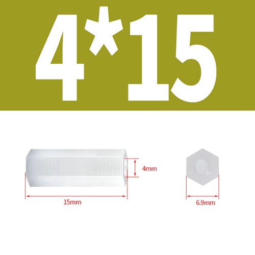 Pilares de rosca espaciador de plástico hexagonal blanco hembra M2 - M5 nailon tachuelas de PCB separación - Imagen 54 de 75