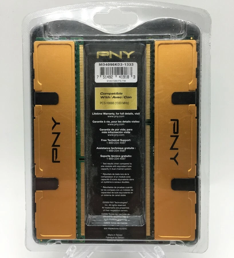 PNY Optima 4GB Dual Channel Kit DDR3 1333 MHz PC3-10666 Desktop DIMM Memory Kit - Image 2 of 2