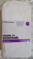 Room Essentials King Size Microfiber White Pillowcase 2 Piece Set