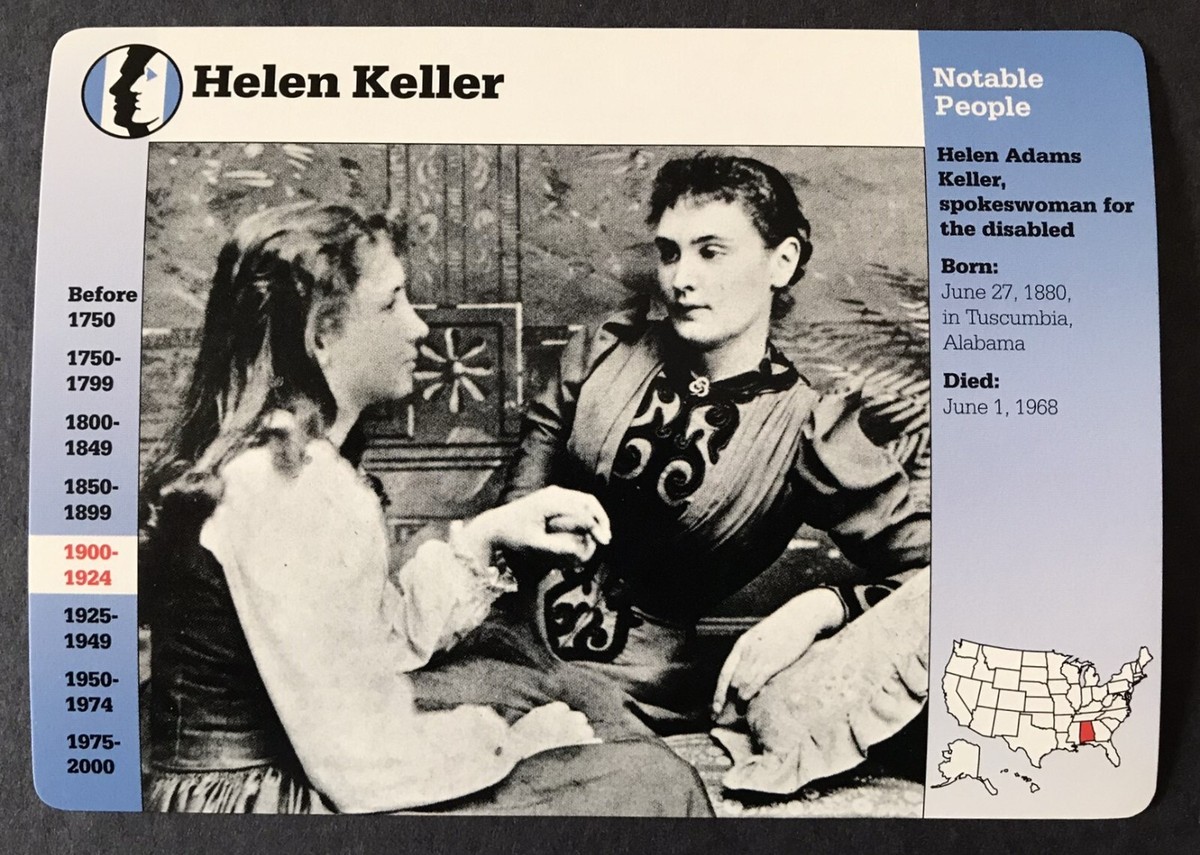 ヘレン・ケラー 1915- Helen Keller stands with her teacher, Anne Sullivan