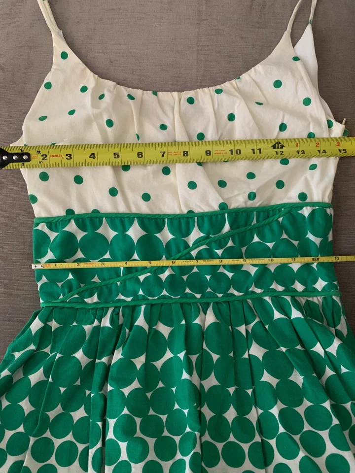 Vestido de sol vintage marfil con lunares verde kelly marfil talla 2 Marc Jacobs Foto 4 de 4