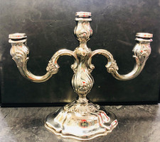 dreiarmiger Kerzenst&auml;nder Silberleuchter 925 er Sterling Silber Leuchter 19,5 cm