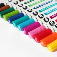 Molotow AQUA COLOR Brush Water-based Ink Markers BASIC SET 1 Graffiti Art