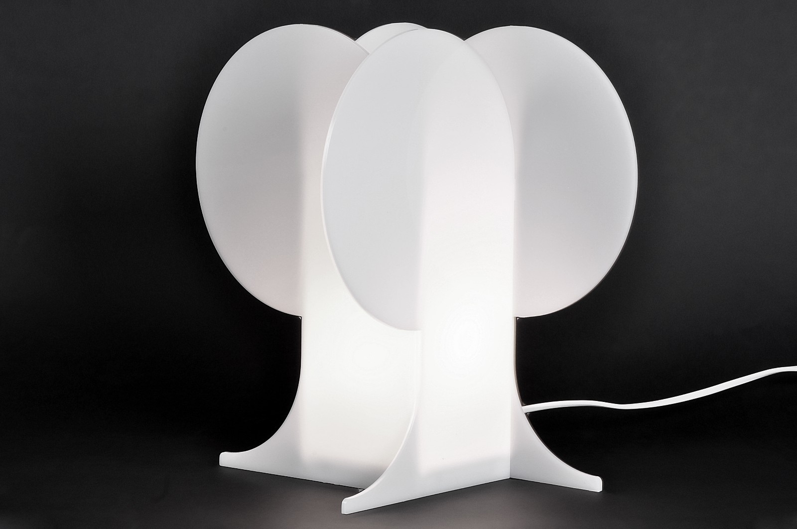 Lampada da tavolo in plastica bianca Philips Petalo - Vintage