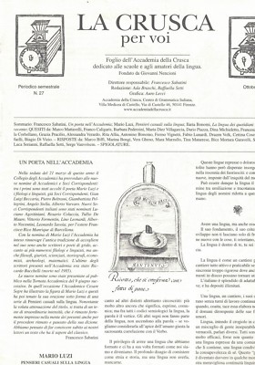 2003 10 - LA CRUSCA PER VOUS - 10 2003 - N.33 - ACADEMIA DELLA CRUSCA - EIN DICHTER