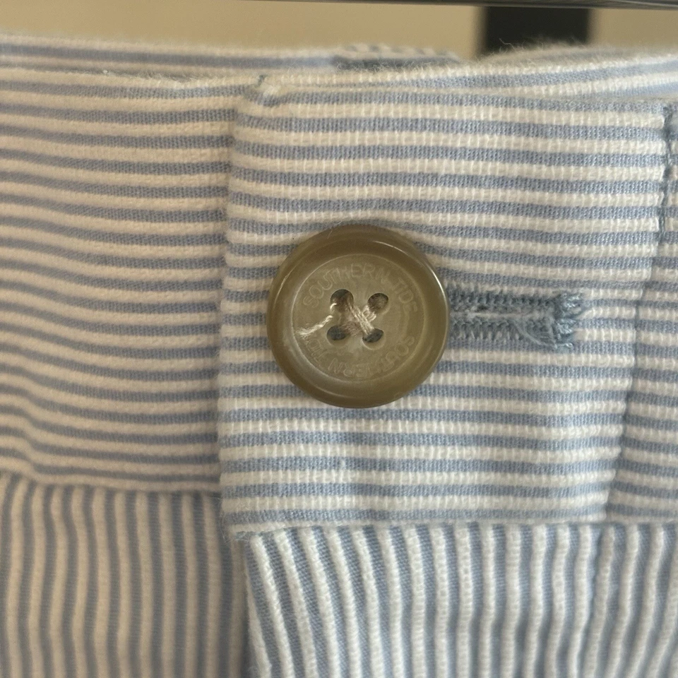 Southern Tide Skipjack Flat Front Blue Corded Stripe Chino Shorts Mens 40x9 - Image 4 of 4