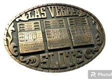 SF03119 Vintage 1983 Belt Buckle LAS VEGAS Slots Gambling