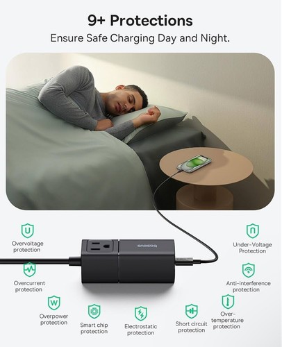 Baseus Charging Station 67W, 5 in 1 Detachable Travel Power Strip - Picture 8 of 15