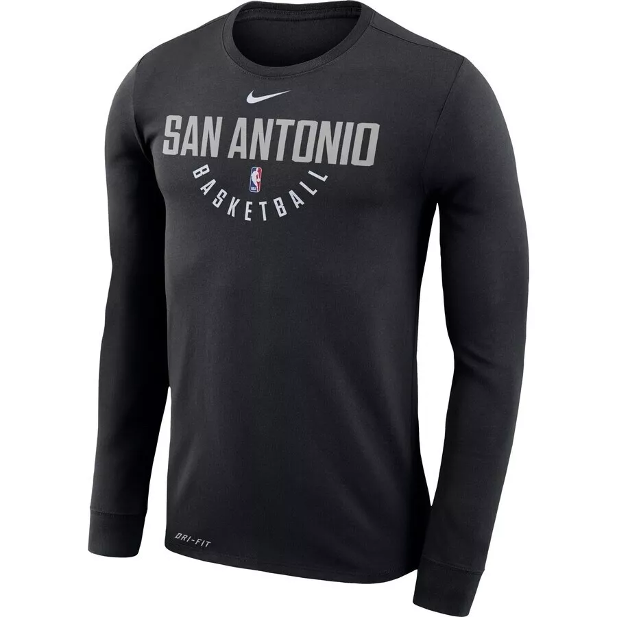 Nike Men's San Antonio Spurs Black Practice Long Sleeve T-Shirt, Small
