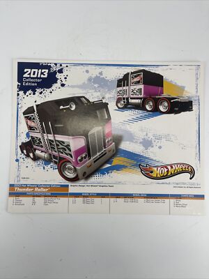 2013 Collectors Edition Hotwheels Thunder Roller Redline Ad 8 1/2 x 10 3/4 HTF 