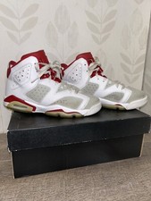 Air Jordan 6 Retro BG 5Y White/Gym Red-Pure Platinum 384665-113