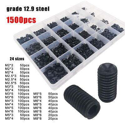 M2-M8 DIN916 Black Steel 304 Stainless Steel Hex Hexagon Socket Allen Cup Point