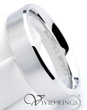 Men Cobalt Chrome Ring Satin Finish Polished Edges Band 6mm Size 6 to 12.5