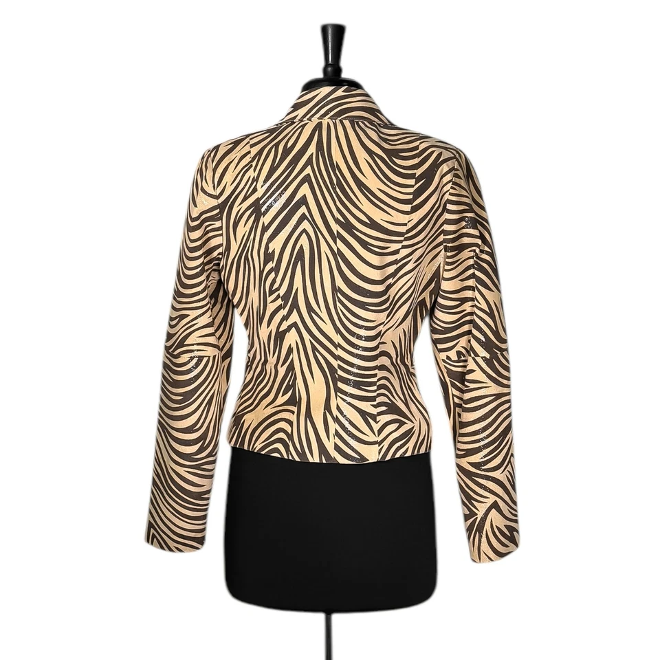 RARE Vintage Michael Hoban North Beach Leather Jacket Women's Animal Print 10 - Image 2 of 4