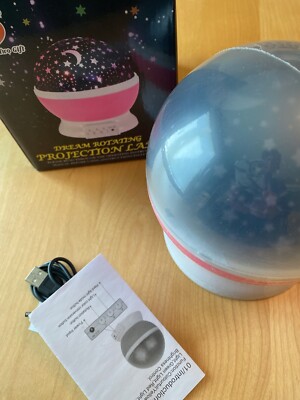 DREAM ROTATING PROJECTION LAMP PINK BASE BATTERY OPERATED OR USB