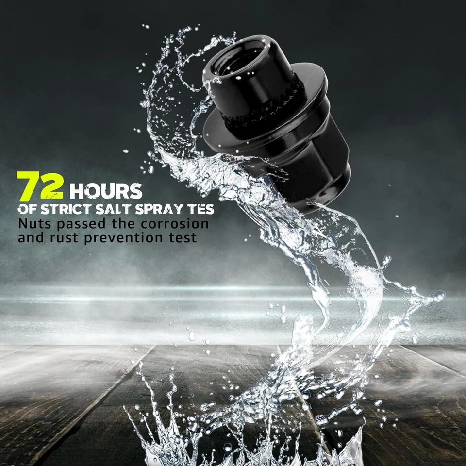 24 tuercas Mag 12x1,5 mm negras para Toyota Tacoma 1995-2017 2018 2019 2020 2021 Foto 2 de 4