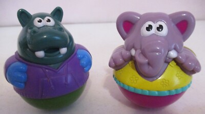Playskool-Weeble Wobbles-Wendy's Elephant-Hippo-2004-Vintage-As Shown