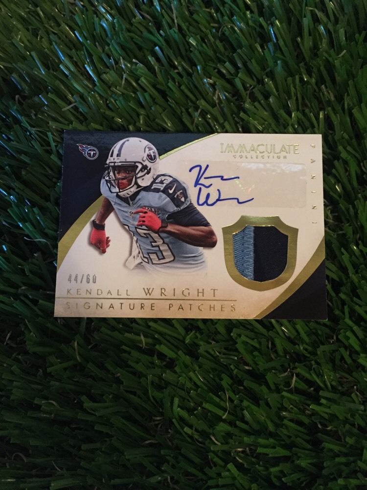 2014-15 Immaculate Kendall Wright 2 CLR Patch Auto #ED /60 Titans