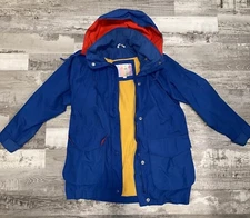 Women Vintage Gitano 80’s Blue Coat Parka Outerwear Jacket Small