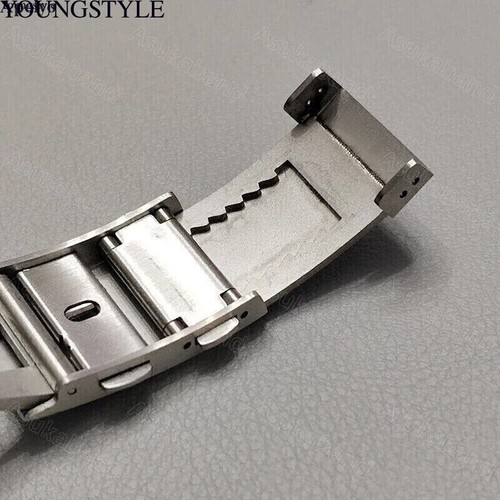 Chiusura Cinturino Orologio Acciaio Inox 316L Regolabile Fibbia Pieghevole 18mm 20mm 22mm - Foto 4 di 17