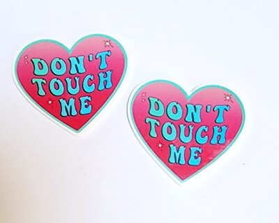 ''Don't Touch Me'' 2pc HARD Charms For adult Crocs Style Shoes or similar items 