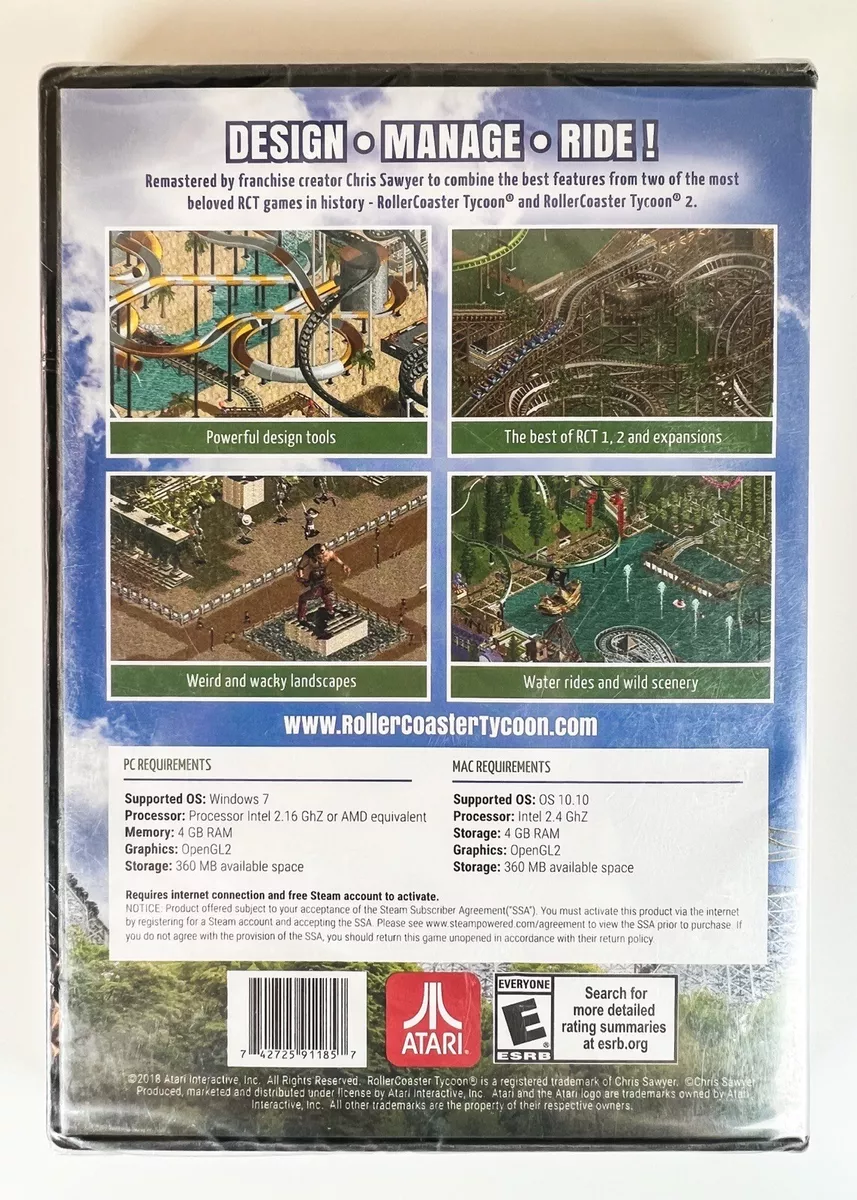 Brand New Roller Coaster Tycoon Classic PC/Mac Includes Editor & Expansions