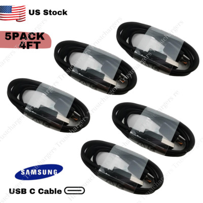 5 Pack Lot USB C Cable Fast Charging Type C Charger Data Cord For Samsung S10 S9