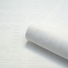 White Blown Vinyl Wallpaper Embossed Textured Patterned Paintable 5835 Design