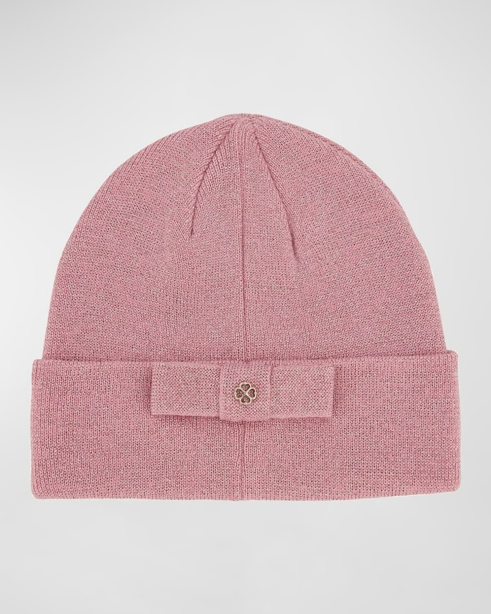 kate spade Metallic Rib Bow Beanie In Grapefruit Soda NWT kate spade Metallic Rib Bow Beanie In | Mercari main image 3