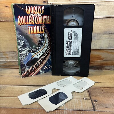 Worlds Greatest Roller Coaster Thrills VHS VCR Video Tape Used With 3D Glasses
