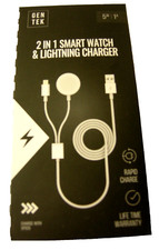 Gen Tek 2 In 1 Smart Watch  Lightning Charger, 5W/1A, Rapid Charge, Brand New
