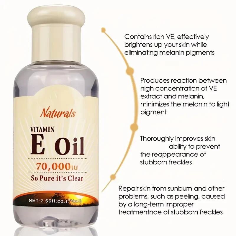 Sunshine Naturals Vitamin E Oil 70000iu Liquid 75ML Aging Wrinkles Skin Care