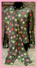 Victoria's Secret Pink Cozy Sleep Shirt  Joggers PJ Set Christmas Lights L XL