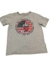 Disney Boys Size L All American Mickey Mouse Gray Short Sleeve T-Shirt
