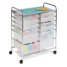 Art Craft Supplies Organizer Storage Rolling Cart Jewelry Office Table Bin Box