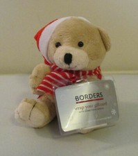 Vintage Borders 6" Christmas Plush Bear with Removable Gift Card Holder 6"