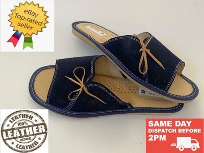 ladies leather slippers ebay