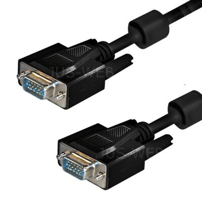 20m S-VGA Monitorkabel Monitor Kabel SUB-D Stecker Ferrit Beamer Pc Tv